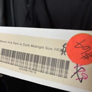 NWT Isabel Marant Étoile Vick Pant in Dark Midnight Sz FR 36 (Small)